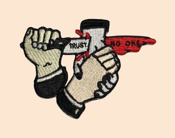 Trust No One Iron On Patch Embroidered Sew On Applique Badges Clothing Bag Jacket Jeans