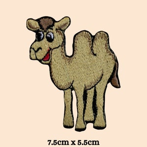 Kamellapp Stryk- och sy-på klädväska broderad märke djurbroderi applikation