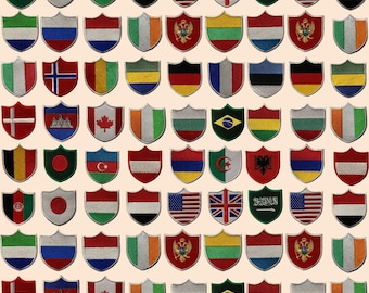 High Quality Country Flag Emblem Embroidered Iron On Patch 1.6"X2.4" Arm Badge E - Foto 7