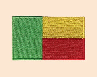 Benin National Country Flags Iron Sew on Embroidered Patch Badge