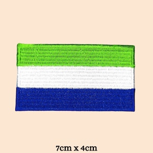 Sierra Leone National Flag Embroidered Iron On Patch Sew On Badge Applique Country Flag Clothing Bag Jacket Jeans Cap