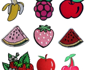 Fruit Iron On patch Embroidered Sew On Applique Badges Clothing Bag Jacket Jeans