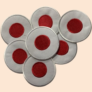 Japan Round Flag Iron On Patch Embroidered Sew on Applique International Country Badge