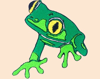 Frog Patch Embroidered Iron Sew On Clothes Bag Badge Animal Embroidery Applique