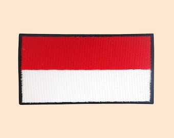 インドネシア国旗パッチ アイロン接着バッジ / インドネシア国旗刺繍アップリケの縫い付け