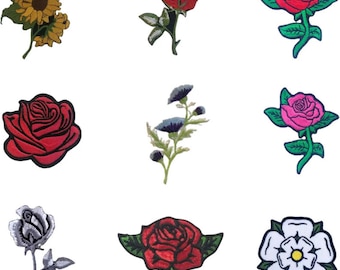 Flower Embroidery Patch – Iron On or Sew On Floral Badge for Denim, Dresses & DIY