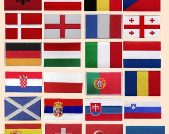 Euro Football Teams Flag Iron On Patch Embroidered Sew On Applique Badge Clothing Bag Jacket Jeans
