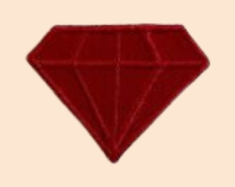 Red Diamond Iron On Patch Embroidered Sew On Applique Badges Clothing Jacket Jeans Bag