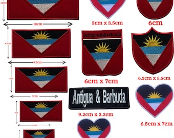 Antigua and Barbuda Flag Embroidered Patch: Iron On Sew On Badge for Jackets, Hats, Clothing