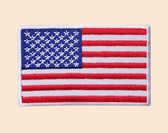 USA Flag Embroidered Iron / Sew On American Patch United States of America Badge