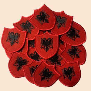 Albanien International Country Shield Flagge Aufnäher Gestickt Aufnähen Applikation Abzeichen