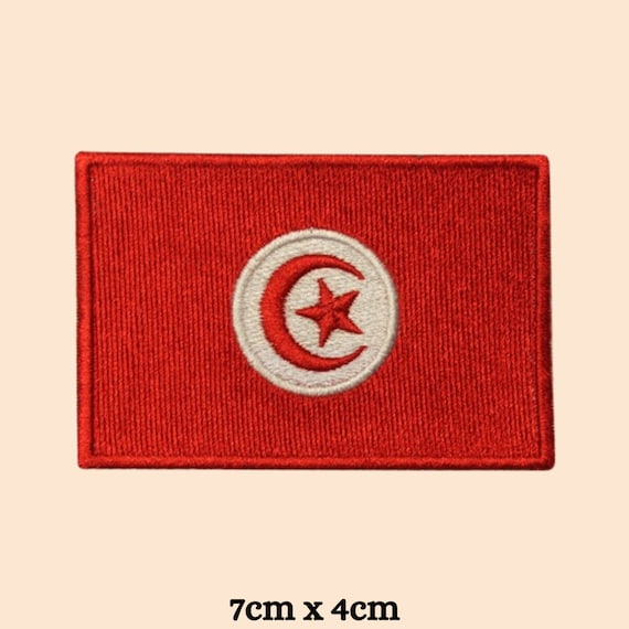 Tunisia Flag Shield Patch – Embroidered Badge – Travel Souvenir
