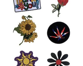 Different Flower Iron On Patch | Embroidered Sew On Applique | Floral Patch for Jackets Valentine Gift