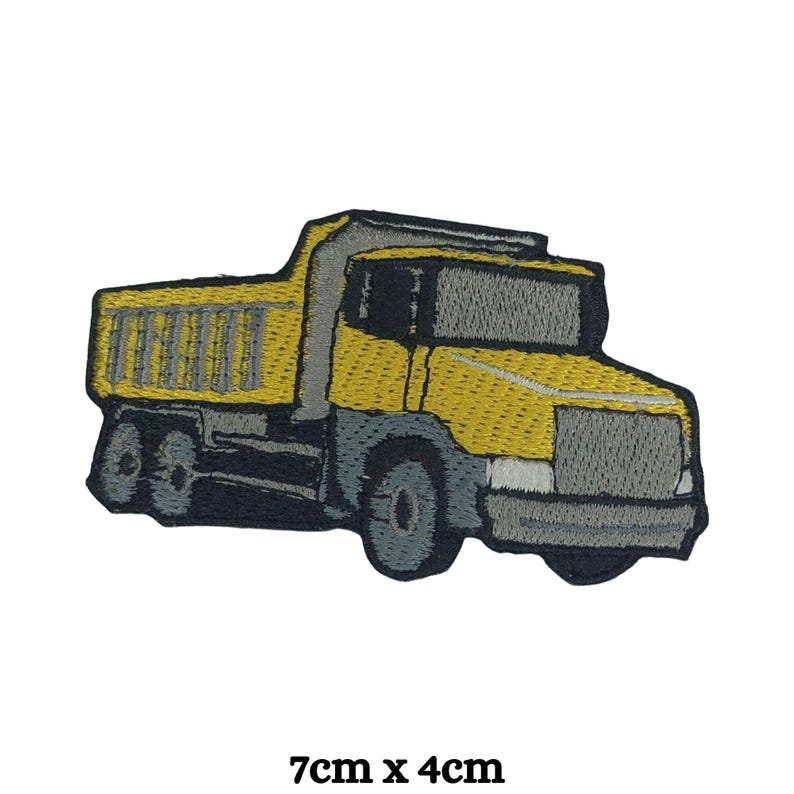 iron on patch
sew on patch
embroidered badge
kids construction patch
truck patch
work vehicle patch