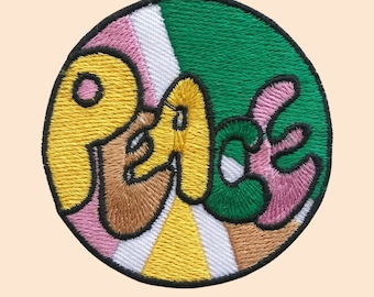 Peace Colorful Iron On Patch Embroidered Sew On Applique Clothing Bag jacket Jeans