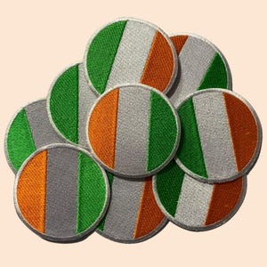 Cote d&#39;Ivoire National Country Flag Iron On Patch Embroidered Sew On Applique Round Flag Badge