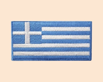 Greece Flag Embroidered Iron / Sew On Patch Greek Clothes Jeans Embroidery Badge