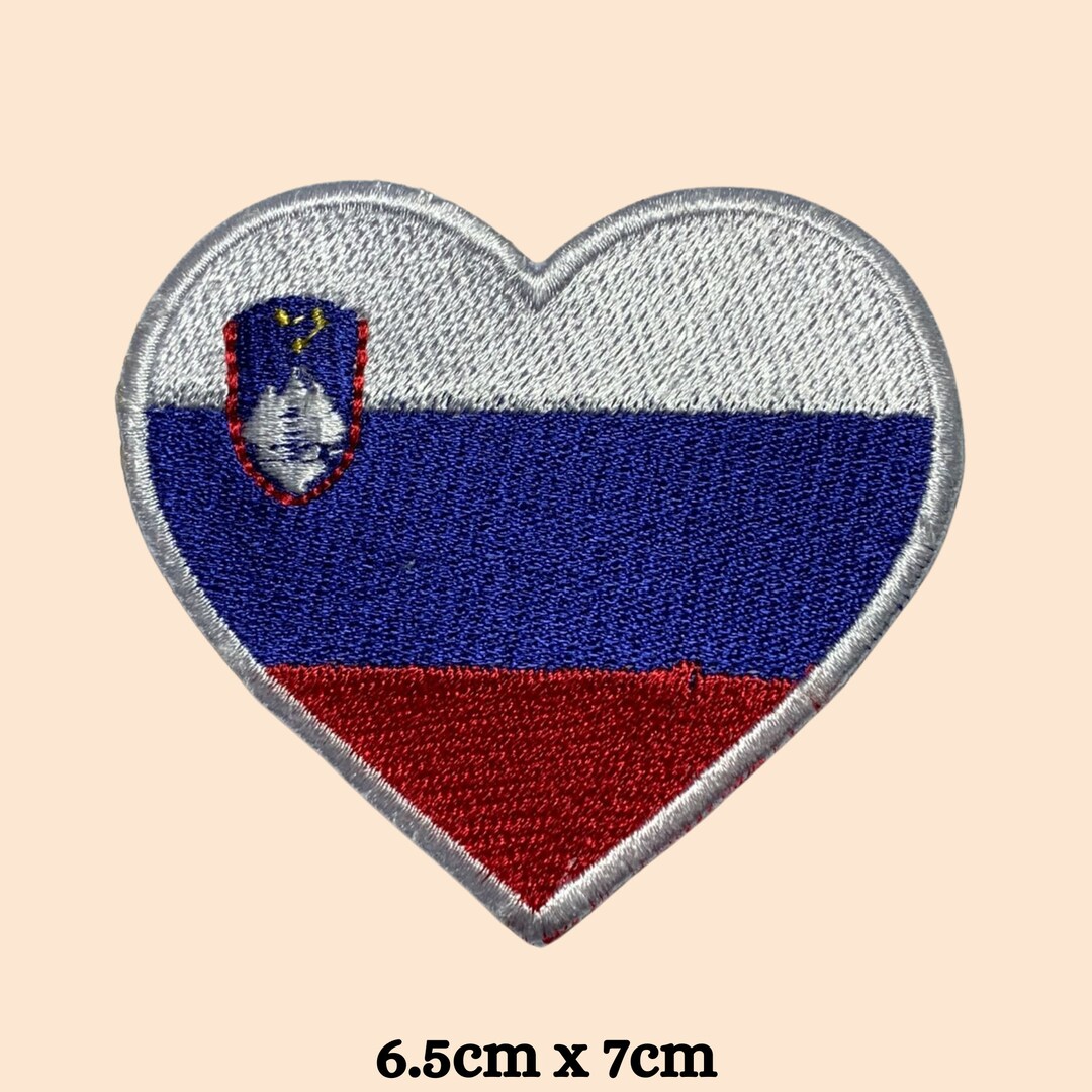 Toppa Termoadesiva Bandiera Slovenia Ricamata - 7x4.5 Cm, Per Zaino O Maglietta