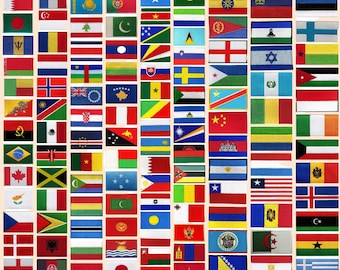 International Country Flag Iron On Patch Embroidered Sew On Applique National Country Flag A-F