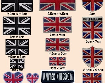 UK Union Jack Flag Patch Embroidered Iron On Sew On England Badge British Flag Applique for Jacket Hat Backpack Costume
