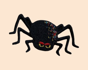 Parche de araña para planchar o coser en tela, bordado, aplique, motivo bordado