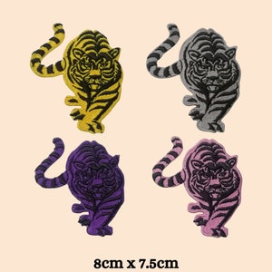 Walking Tiger Patch Iron Sew On Clothes Embroidered Badge Zoo Animal Embroidery Applique