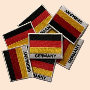 Deutschland International Country Flagge mit Namen Aufnäher Gestickt Aufnähen Applikation Abzeichen