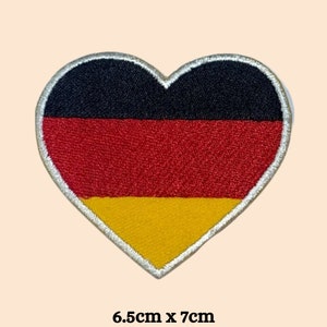 Germany Heart Flag Embroidered Iron / Sew On Patch Deutschland German Shirt Bag Badge