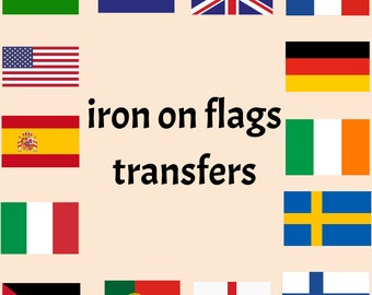 International Country Flags of the World iron on heat transfers for fabrics