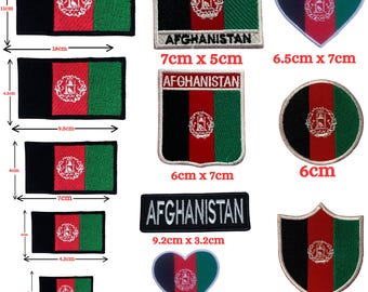 Afghanistan Flag Embroidered Patch: Iron On Sew On Badge for Jackets, Hats, Clothing