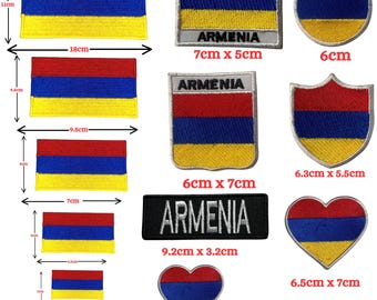 Armenia Flag Embroidered Patch: Iron On Sew On Badge for Jackets, Hats, Clothing