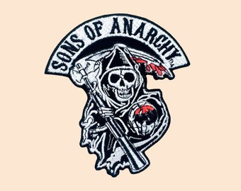 Sons of Anarchy Skeleton Iron On Patch Embroidered Sew On Applique Badges