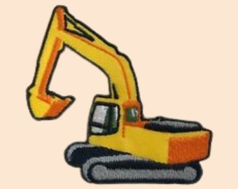 Toppa da stirare escavatore / distintivo da cucire escavatore ricamato per giacche e jeans per bambini