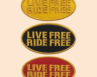 Live Free Ride Free Patch / Bikers Patch / Patch For Bikers Jacket / Sew Or Iron On Embroidered Motorbike Rider Patch