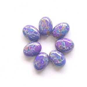 AAA+ Quality Natural Purple Copper Turquoise Oval Shape Cabochon Flat Back Calibrated Wholesale Gemstones, All Sizes Available