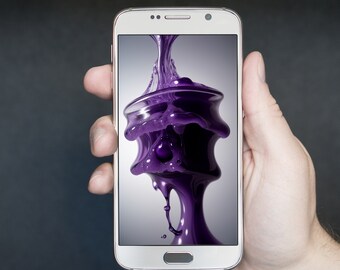 Mobile Wallpaper, Ratio 9x16, Purple substance in water, 5 different images of the same style for the price of 1