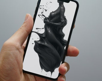 Mobile Wallpaper, Ratio 9x16, Abstract art, Ink dropped into water, 5 different images with the same style for the price of 1