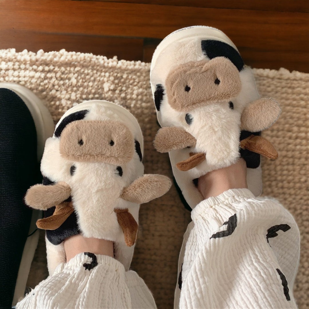 Cow Slippers for Men and Women Fun Animal Slippers With Etsy UK