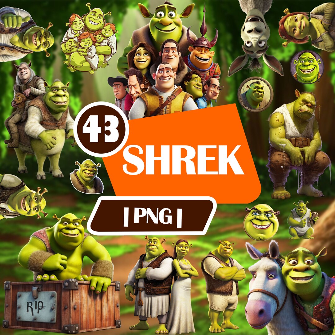 Shrek Clipart 43 Png Images Printable Shrek Png Clipart Digital Instant Download Shrek Birthday ...