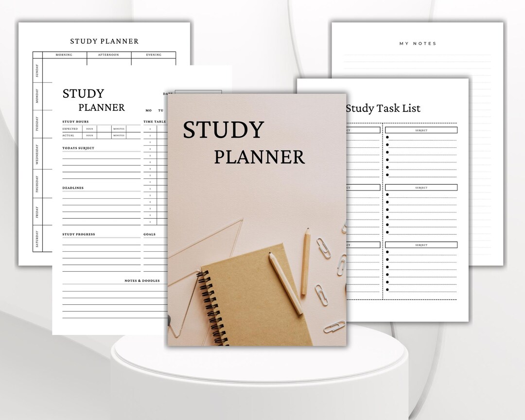Study Planner Printable | Digital Student Planner | Homework & Exam ...