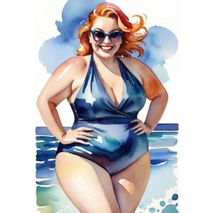 Curvy Women  18 individual PDF printables  clipart Body Positivity Plus Size Women Plus Size Models Curvy Girls Positive pictures AI images