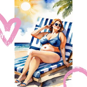 Curvy Women 13 individual PDF printable watercolor clipart Body Positivity Plus Size Women Plus Size Models Curvy Girls Positive pictures