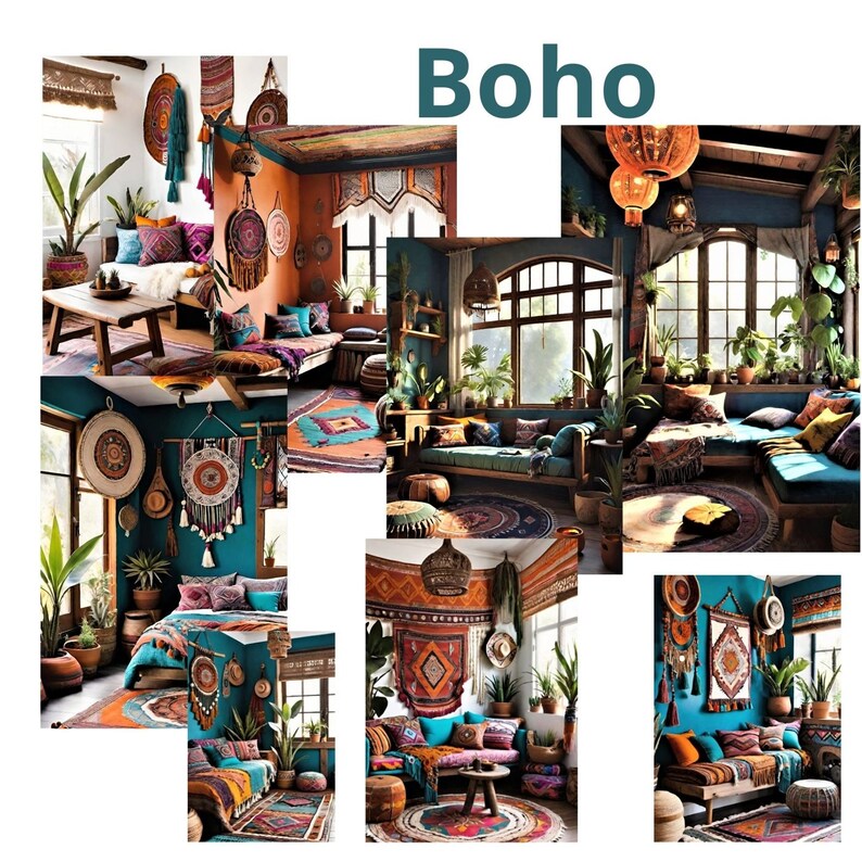 Boho-chic Style Interior Kit Instant Download Ethnic Style Decor A-4 ...