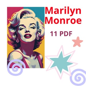 Vintage Hollywood Marilyn Monroe 11 Individual PDFs Vivid Portraits Movie Classics Blonde Digital Craft Easy to Download