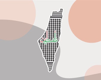 22 x Palestine keffiyeh Map Stickers - Palestine keffiyeh Map Paper stickers.