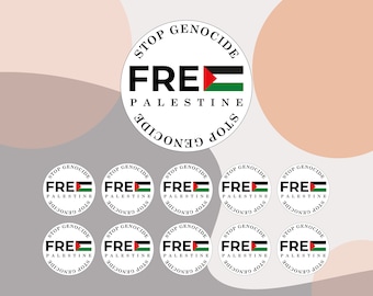 1000 pegatinas gratuitas de Palestina: pegatinas para detener el genocidio.