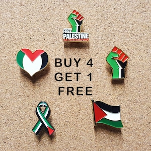 Palestine Pin Palestine Flag Pin Palestine Heart Pin Palestine Ribbon Pin Palestine Fist Pin Free Palestine stickers image 1