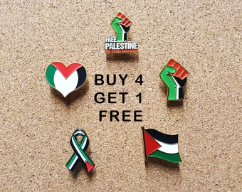 Spilla della Palestina – Spilla della bandiera della Palestina – Spilla del cuore della Palestina – Spilla del nastro della Palestina – Spilla del pugno della Palestina – Adesivi gratuiti della Palestina