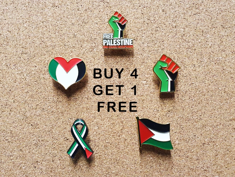 Palestine Pin Palestine Flag Pin Palestine Heart Pin Palestine Ribbon Pin Palestine Fist Pin Free Palestine stickers image 1