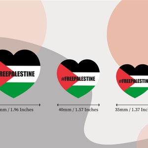 1200 x gratis Palestijnse hartstickers Gratis Palestijnse hartpapierstickers. afbeelding 2